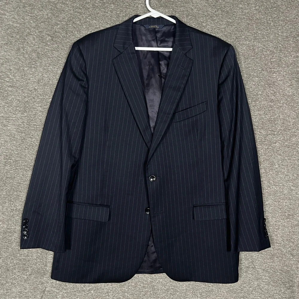 Brooks Brothers 1818 Fitzgerald‎ Pinstripe Wool Blazer Mens 44R Estrato Fabric